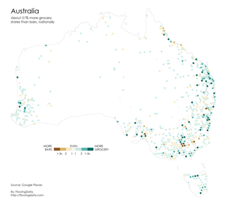 Illustration for article titled Maps of Where Bars Outnumber Grocery Stores